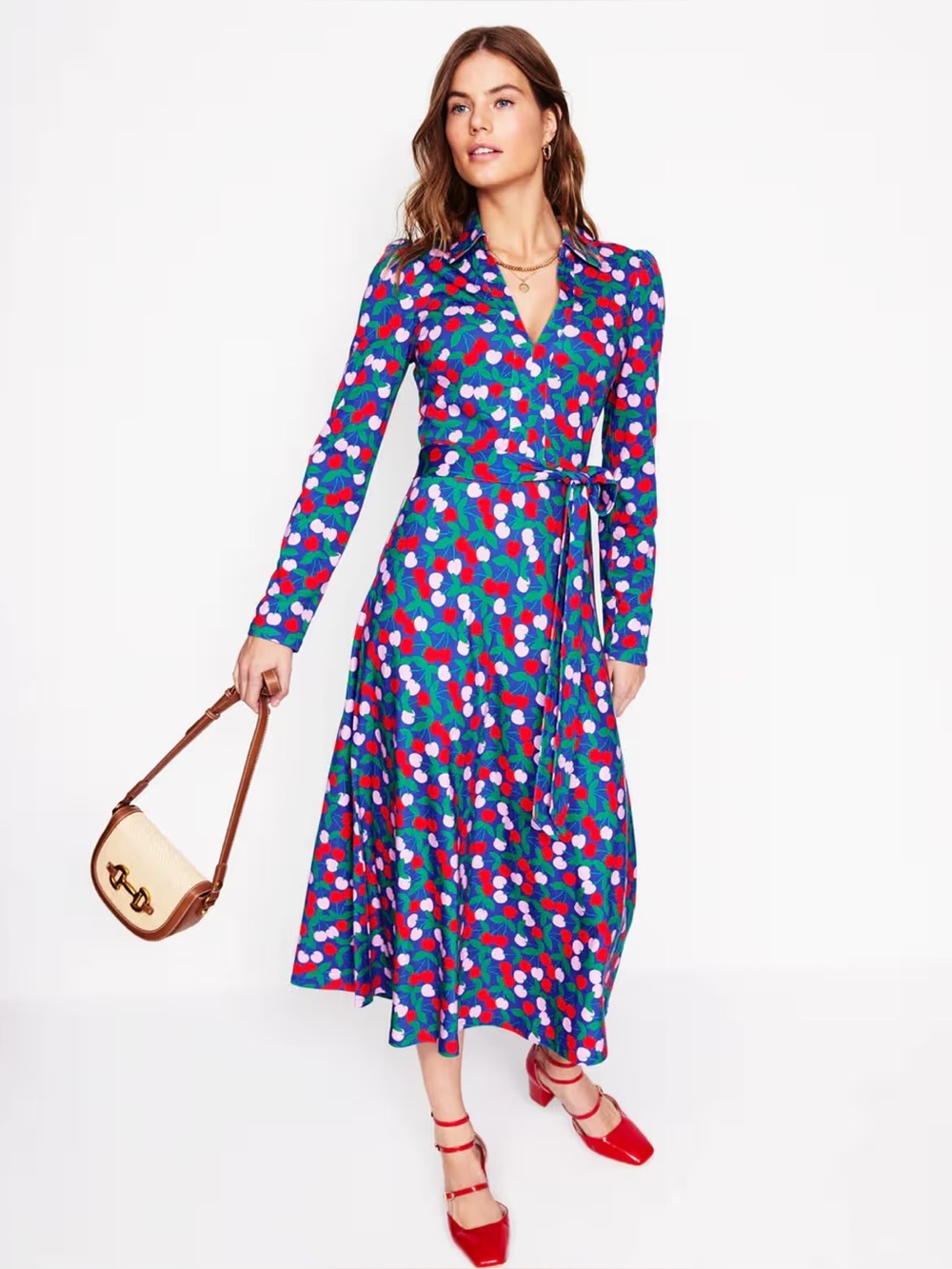 Boden Blue Imogen Collared Jersey Dress NEW Womens US 16-18R